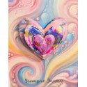 Cuadro de Arte Fluido en Forma de Corazón Personalizado