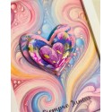 Cuadro de Arte Fluido en Forma de Corazón Personalizado