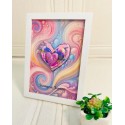 Cuadro de Arte Fluido en Forma de Corazón Personalizado