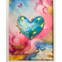 Cuadro de Arte Fluido en Forma de Corazón Personalizado