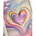 Cuadro de Arte Fluido en Forma de Corazón Personalizado