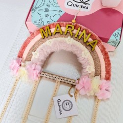 Arcoiris Decorativo Porta Ganchos de Pelo - personalizable con nombre