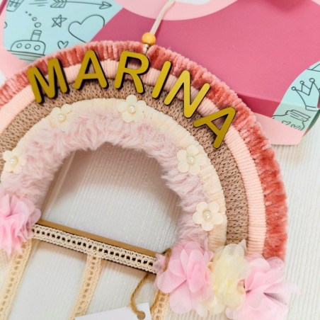 Arcoiris Decorativo Porta Ganchos de Pelo - personalizable con nombre