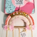 Arcoiris Decorativo Porta Ganchos de Pelo - personalizable con nombre