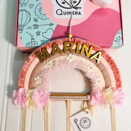 Arcoiris Decorativo Porta Ganchos de Pelo - personalizable con nombre