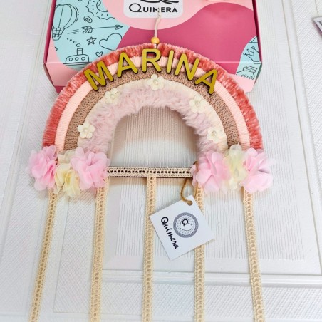 Arcoiris Decorativo Porta Ganchos de Pelo - personalizable con nombre