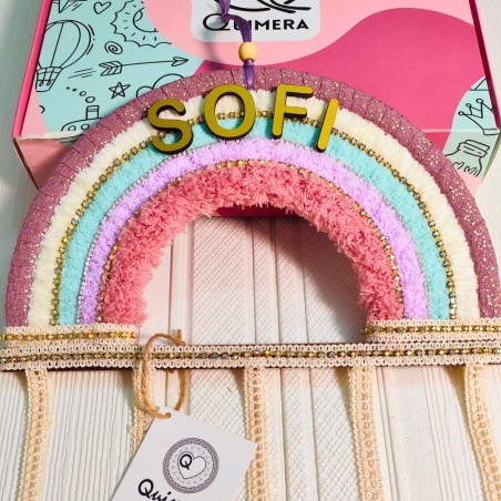 Arcoiris Decorativo Porta Ganchos de Pelo - personalizable con nombre