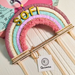 Arcoiris Decorativo Porta Ganchos de Pelo - personalizable con nombre