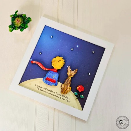 Cuadro El Principito Pintado a Mano con Arte Fluido