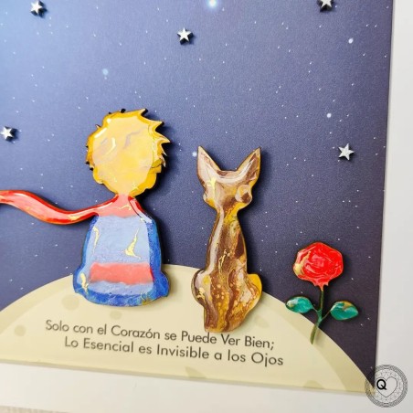 Cuadro El Principito Pintado a Mano con Arte Fluido