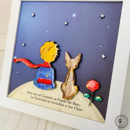 Cuadro El Principito Pintado a Mano con Arte Fluido