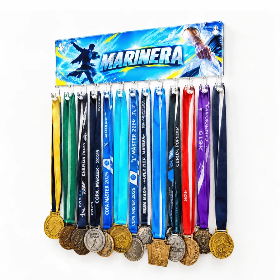 Medallero Marinera Hombre - Colgador Porta Medallas de 36 x 14 cm - Hasta 30 Medallas