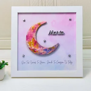 Cuadro de luna con nombre personalizado niña 4
