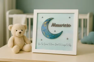 Cuadro de luna personalizado como regalo único para niños
